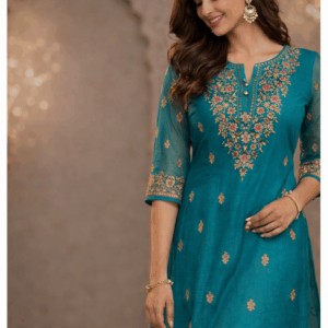 turquoise elegance with golden highlights